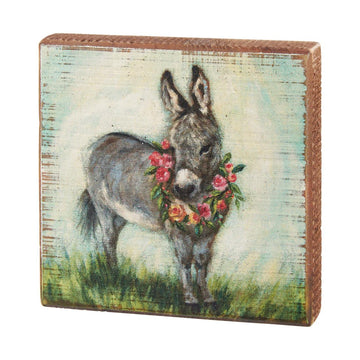 Donkey And Wreath Block Sign