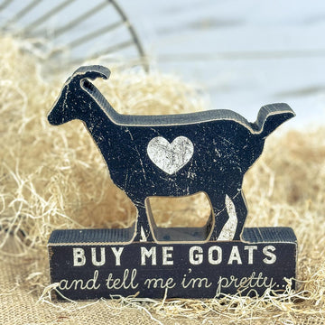 Buy Me Goats Wooden Decor