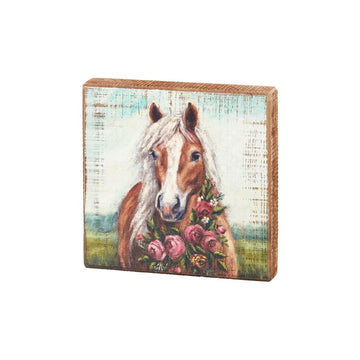 Floral Pony Block Sign