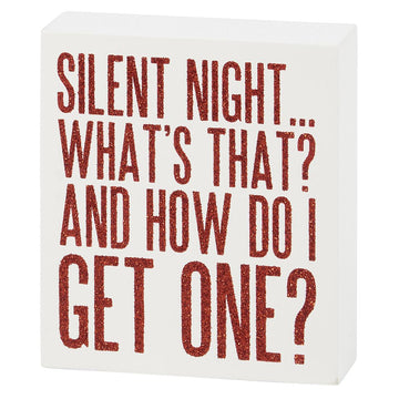 Silent Night Block Sign