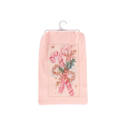 Pastel Candy Canes Kitchen Towel