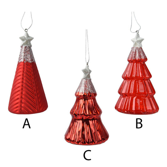 Glass Red Tree Ornament