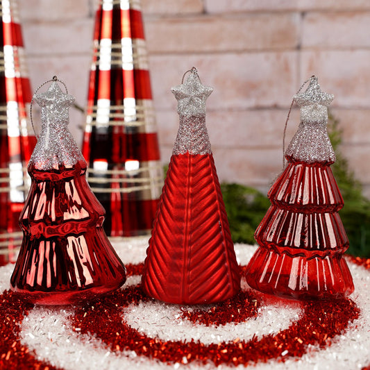 Glass Red Tree Ornament - Christmas Place