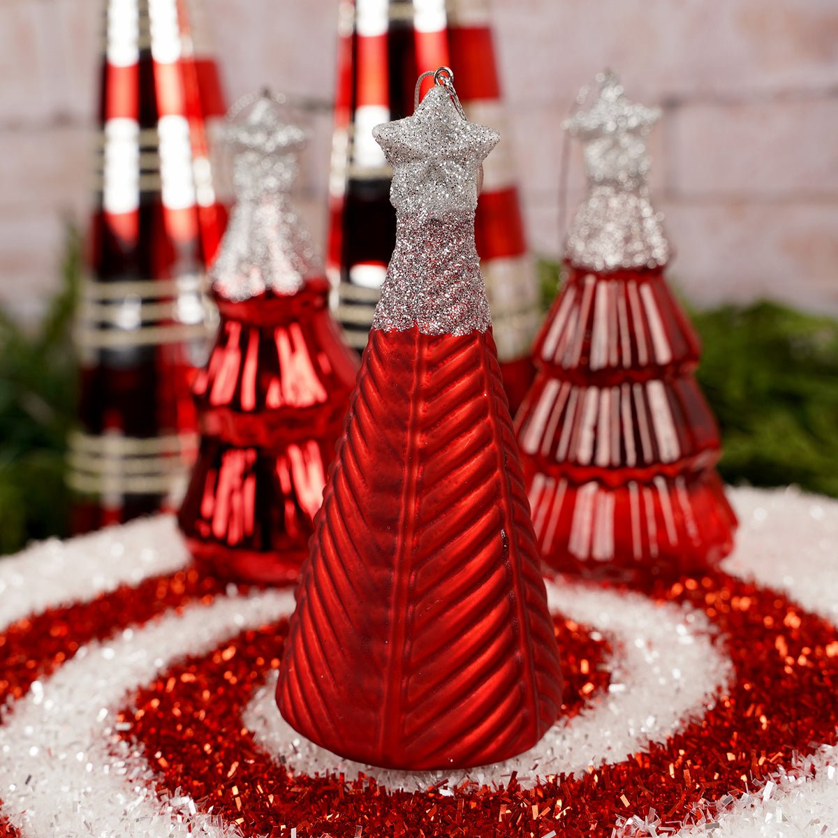 Glass Red Tree Ornament - Christmas Place