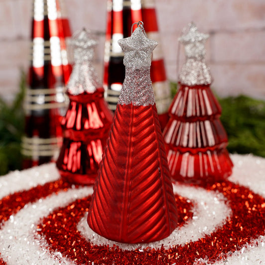 Glass Red Tree Ornament - Christmas Place