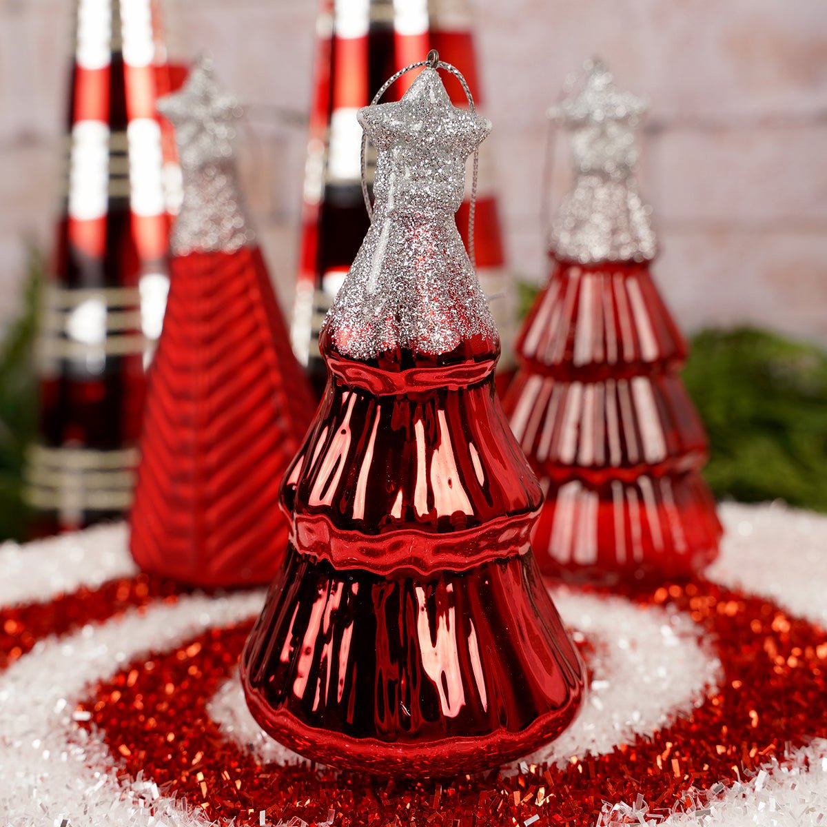 Glass Red Tree Ornament - Christmas Place