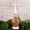 Glass Gingerbread House Tree Topper - Christmas Place