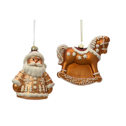 Gingerbread Santa Rocking Horse Ornament