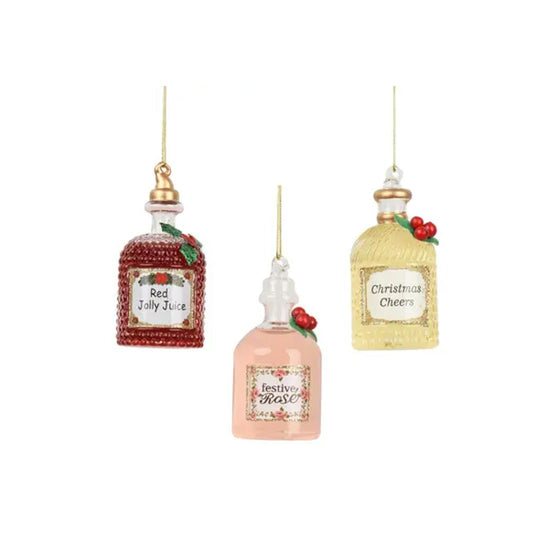 GLASS WINE CARAFE ORNAMENT/3 - Christmas Place