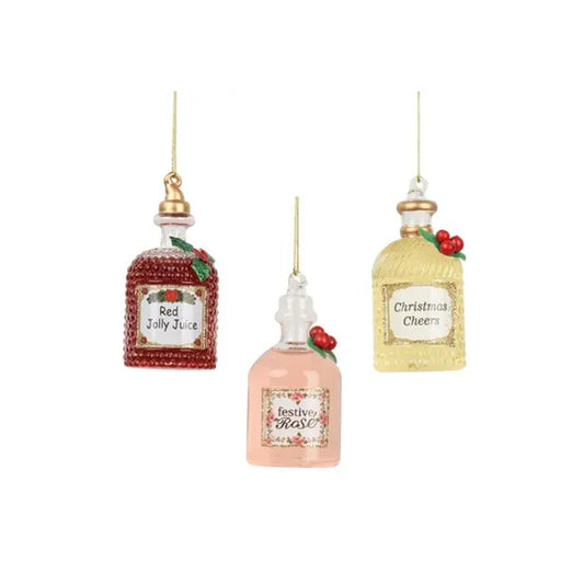 GLASS WINE CARAFE ORNAMENT/3 - Christmas Place