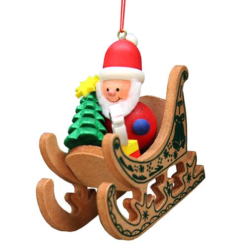 Santa in Sled Ornament
