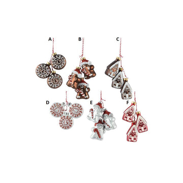 Glass Gingerbread House Snowman Ornament