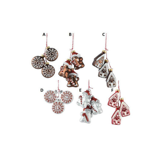 Glass Gingerbread House Snowman Ornament