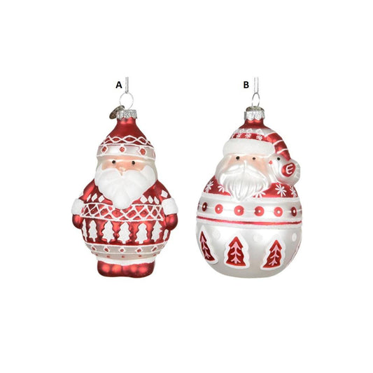 Glass Santa Ball Ornament