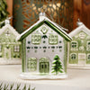 Glass Green White House Ornament - Christmas Place