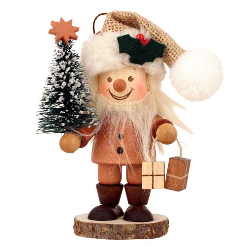 Natural Wood Santa Ornament