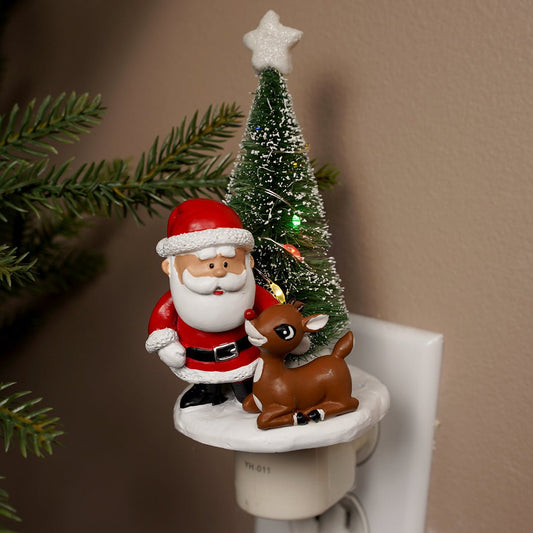 Rudolph with Santa Christmas Tree Nightlight - Christmas Place