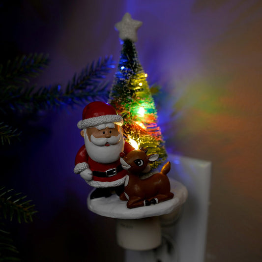 Rudolph with Santa Christmas Tree Nightlight - Christmas Place