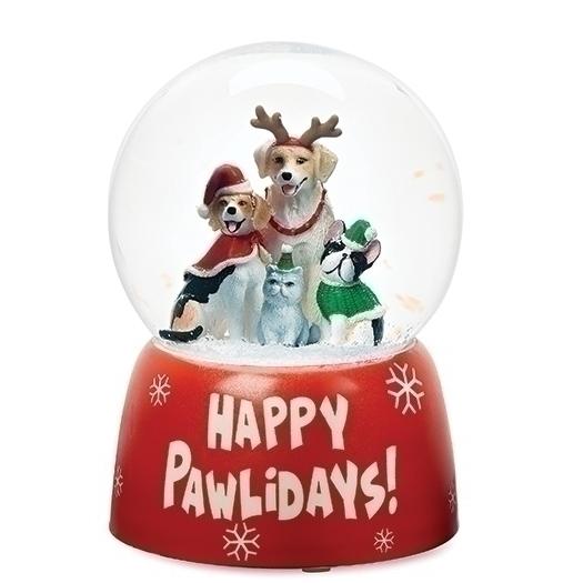 Happy Pawlidays Water Globe