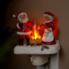 Santa And Mrs. Claus By The Campfire Nightlight - Christmas Place