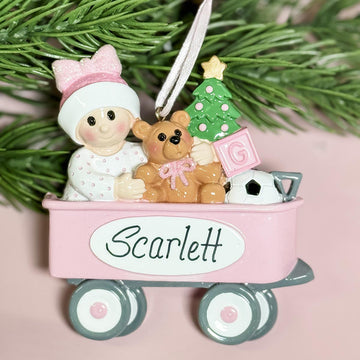 Baby Girl Wagon Ornament