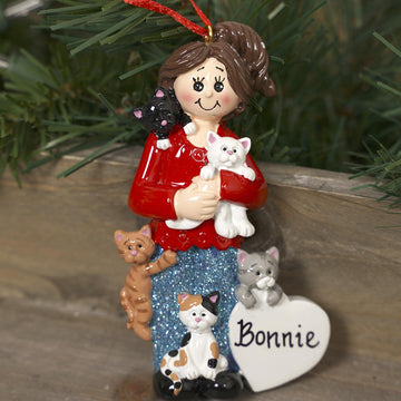 Cat Lady Personalized Ornament