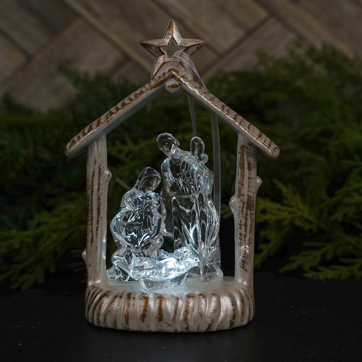 4.5 inches height Lighted Holy Family Christmas Ornaments - Christmas Place