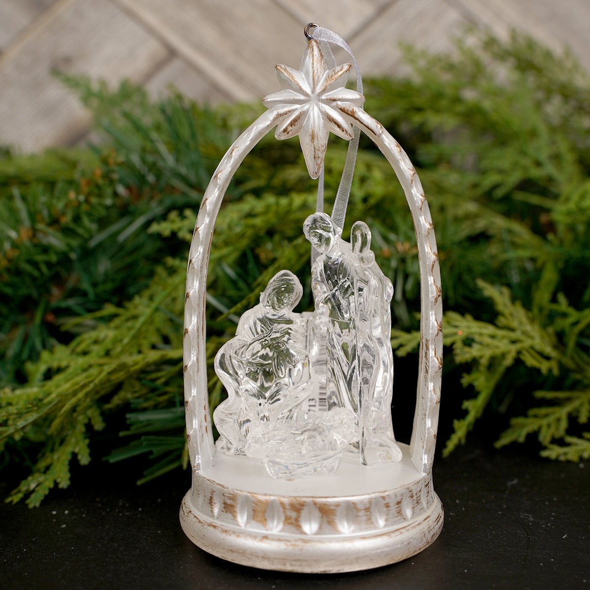 Lighted Holy Family Christmas Ornaments Creche Shape- Christmas Place