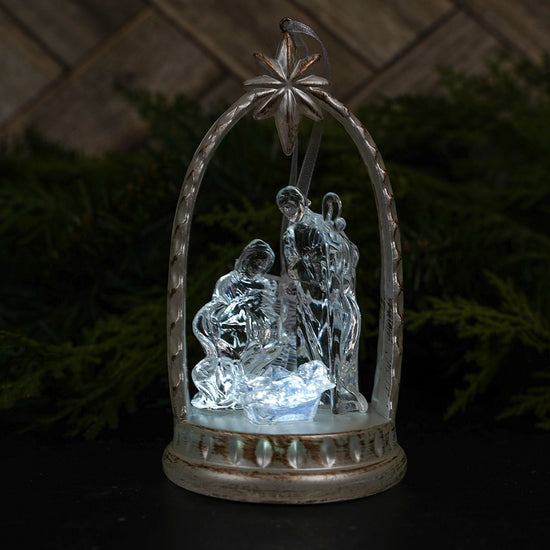 4.5 inches height Lighted Holy Family Christmas Ornaments- Christmas Place