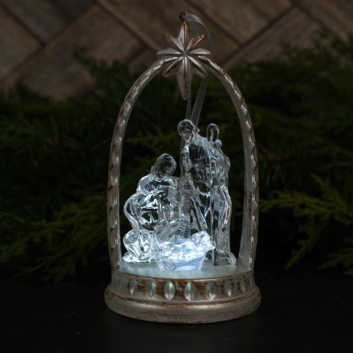 4.5 inches height Lighted Holy Family Christmas Ornaments- Christmas Place