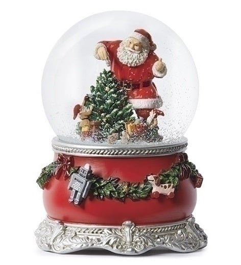 Musical Santa And Elf Water Globe - Christmas Place