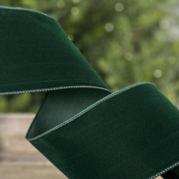 Dark Green Velvet Ribbon 2.5in x 10yd