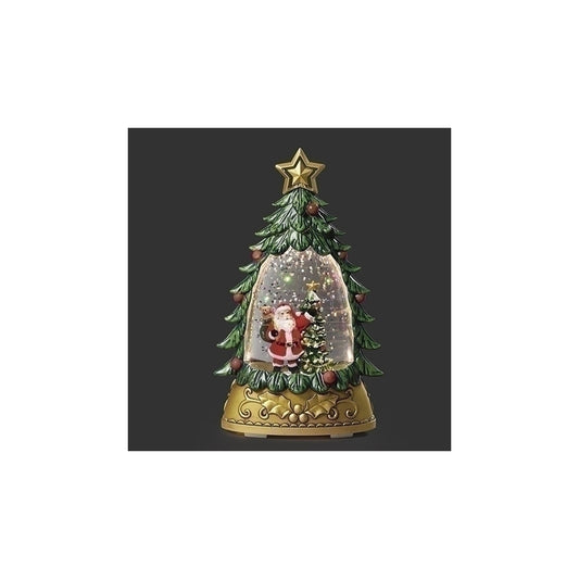 Lighted Santa Tree Water Globe
