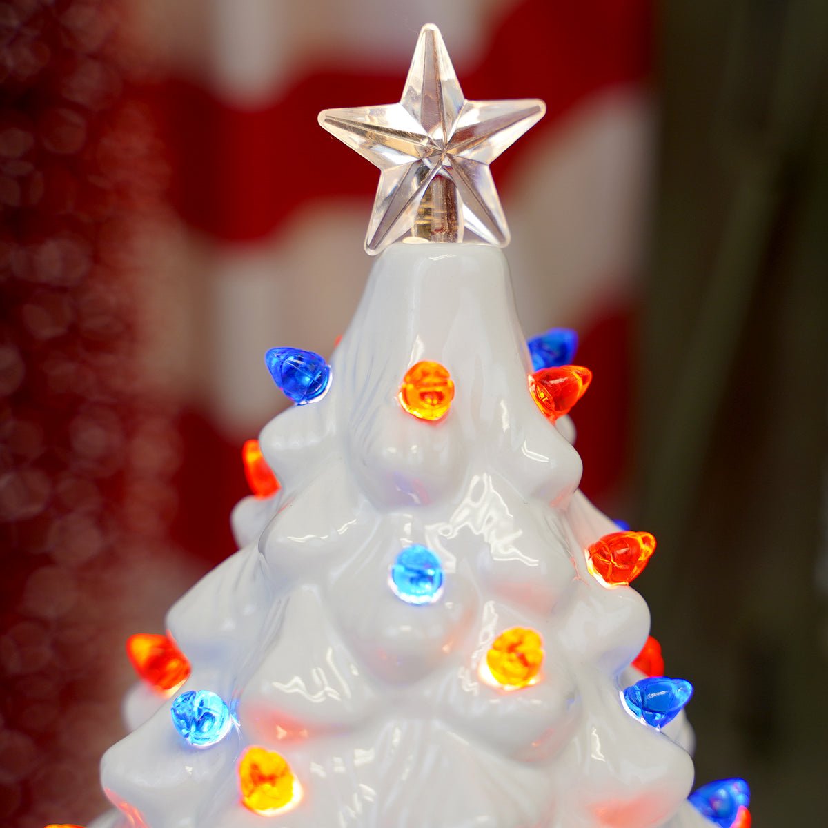 USA 250th Anniversary Patriotic Lighted Red White Blue Tree - Christmas Place