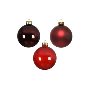 Glass Red Ball Ornament X16 Tube - Christmas Place