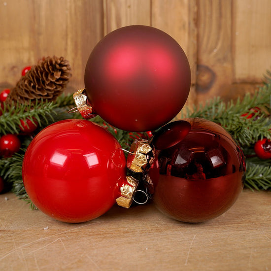 Glass Red Ball Ornament X16 Tube - Christmas Place