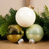 Glass Green White Gold Ball Ornament Set of 16 - Christmas Place