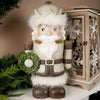 Tan Brown Nutcracker With Wreath - Christmas Place