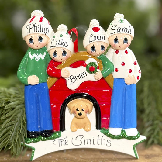 Family of 4 With Dog