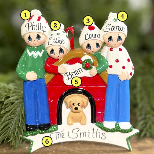 Family of 4 With Dog