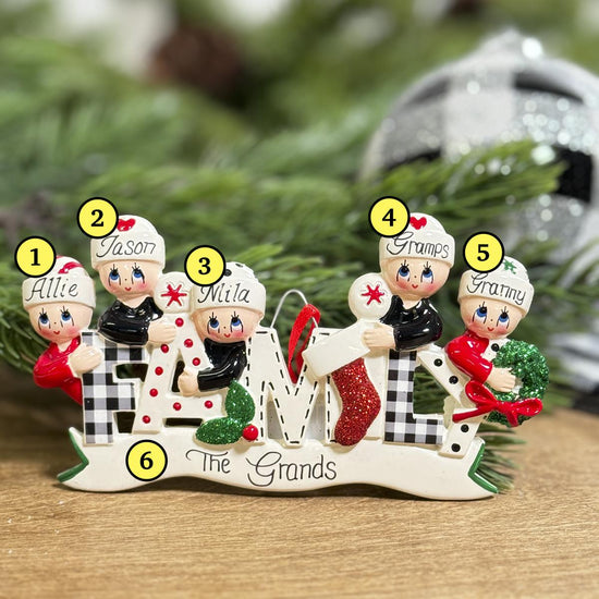 Family Ornament of 5 - Christmas Place