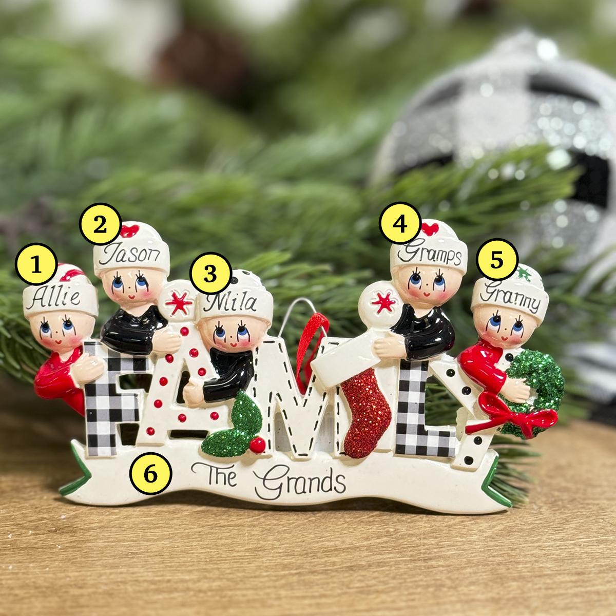 Family Ornament of 5 - Christmas Place