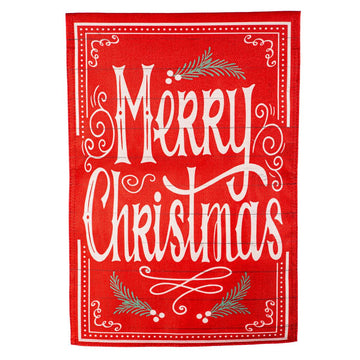 Quaint Merry Christmas Garden Flag