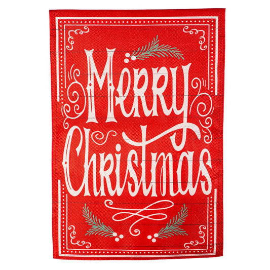Quaint Merry Christmas Garden Flag