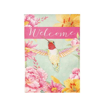 Welcome Hummingbird Garden Flag