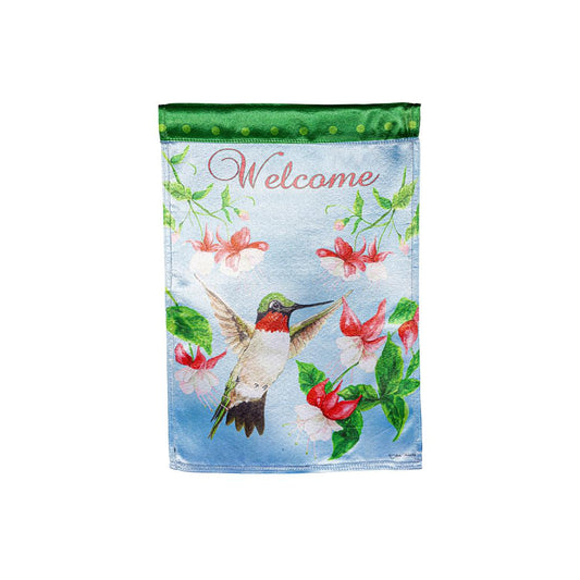 Hummingbird Flowers Garden Flag