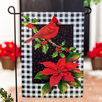 Cardinal Holly Garden Flag