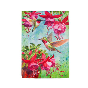 Fuchsia Hummingbird Garden Flag