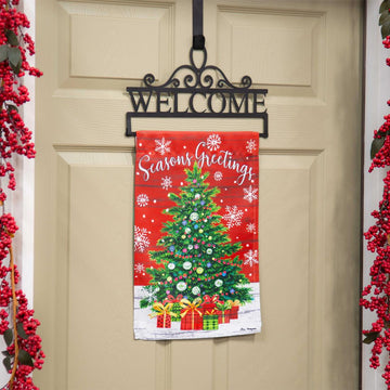 Seasons Greeting Trees Garden Flag