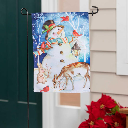 Sweet Snowman Friends Garden Flag